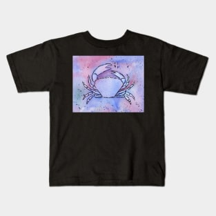 Crab Watercolor Mixed Media Art Kids T-Shirt